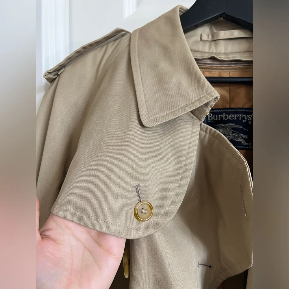 Vintage Burberry Long Kensington Heritage Trench Coat Wool Liner Men’s 42 Long - Picture 4 of 11